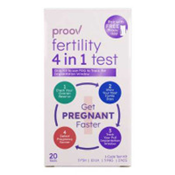 Sexual Health Test Kit Proov 4 in 1 Follice Stimulating Hormone (FSH) / PdG / E1G / LH-beta 20 Tests per Kit USFE1PV-20 Kit/1