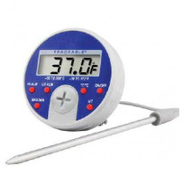 Digital Thermometer with Alarm Traceable® Full-Scale Plus Celsius -58° to +572°F (-50° to +300°C) Stainless Steel Probe Multiple Mounting Options Battery Operated 98767-38 Pack of 1