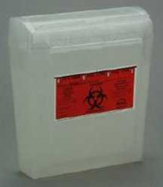 Sharps Container Bemis Sentinel Translucent Base 10 H x 5-1/4 W x 11 D Inch Horizontal Entry 1.25 Gallon 175 020 Pack of 1