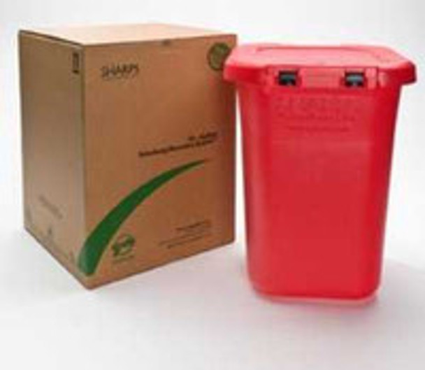 Mailback Sharps Container TakeAway® Recovery System Red Base 20-1/2 x 20-3/10 x 28 Inch Horizontal / Vertical Entry 30 Gallon 80030 Pack of 1