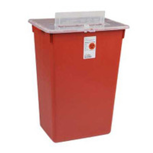 Sharps Container Sharps-A-Gator Red Base 15-1/2 H x 21-1/2 W x 12 D Inch Horizontal Entry 10 Gallon 31143665 Case of 6