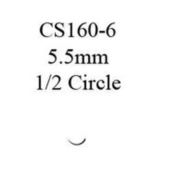Nonabsorbable Suture with Needle Ethilon Nylon CS160-6 1/2 Circle Opthalmic Spatula Needle Size 10 - 0 Monofilament 9061G Box of 12