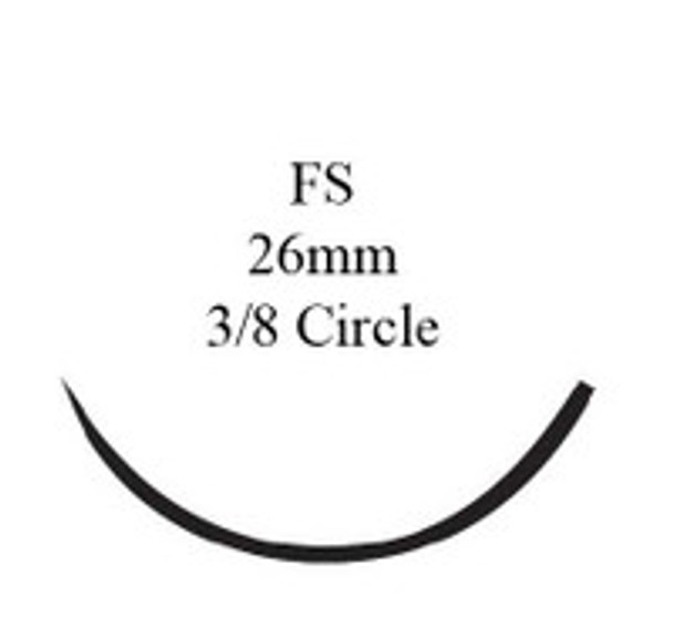 Nonabsorbable Suture with Needle Ethilon Nylon FS 3/8 Circle Reverse Cutting Needle Size 2 - 0 Monofilament 664H Box of 36