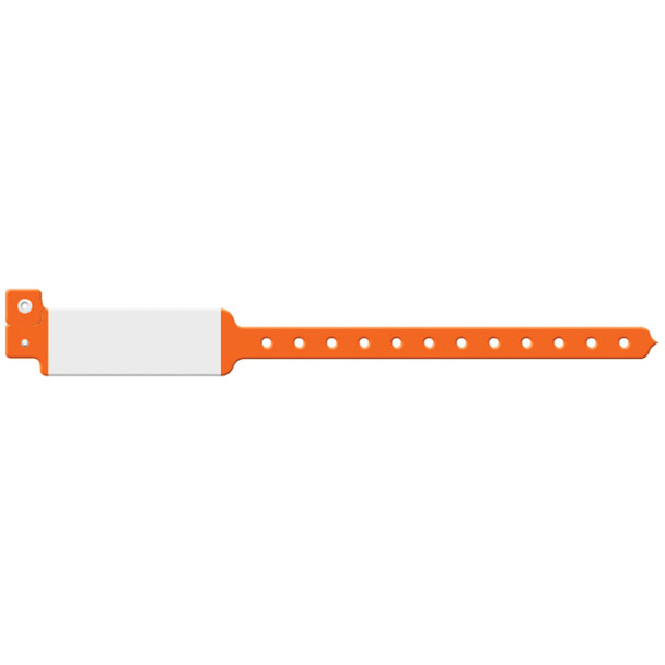 128 Medical ID Solutions. Wristband, Adult/ Pediatric, Imprinter Vinyl, Neon Orange, 500/bx (bx)