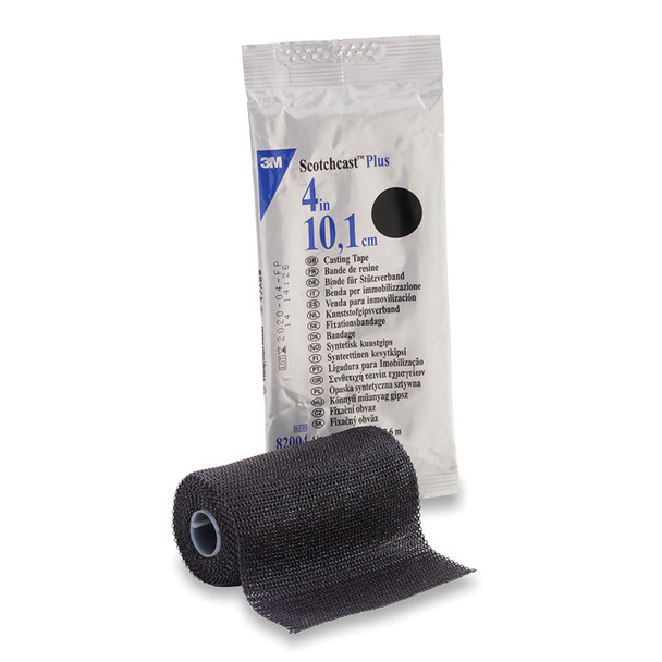 82004A Solventum Corporation. Plus Casting Tape, 4" x 4 yds, Black, 10/cs (Continental US+HI Only) (cs)