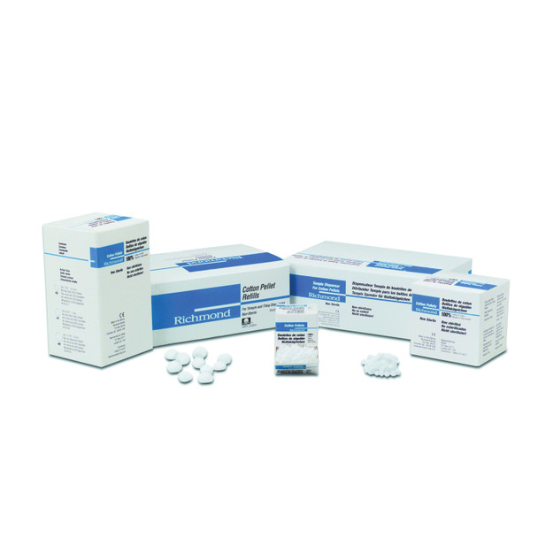 100901 Richmond Dental. Cotton Pellet Refill, Size 1, 9/32" Dia, 12/bx (bx)