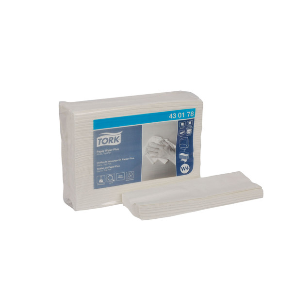 430178 Essity Professional Hygiene North America, LLC. Paper Wiper Plus, Top-Pak, Advanced, White, 1-Ply, W4, 16.3" x 13.6", 150 sht/pk, 5 pk/cs (cs)