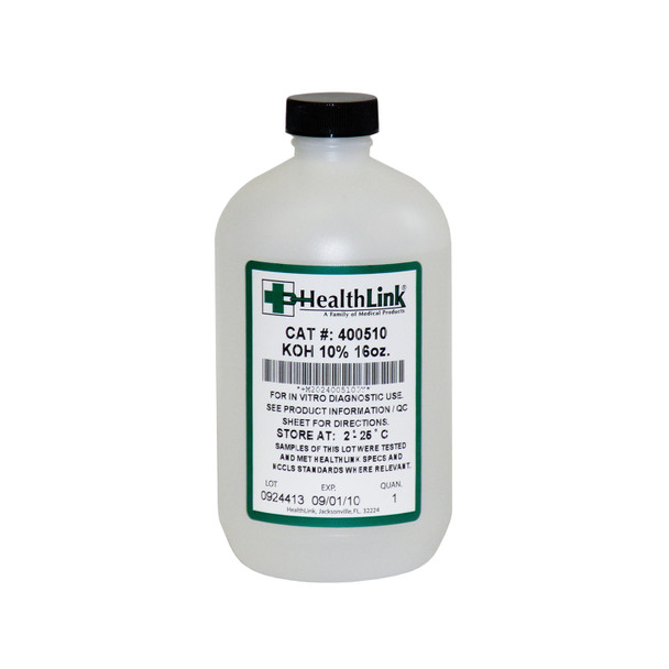 400510 EDM3 Company LLC. KOH 10%, 16 oz (Item is Non-Returnable) (US Only) (Item is considered HAZMAT and cannot ship via Air or to AK, GU, HI, MP, PR, VI) (ea)