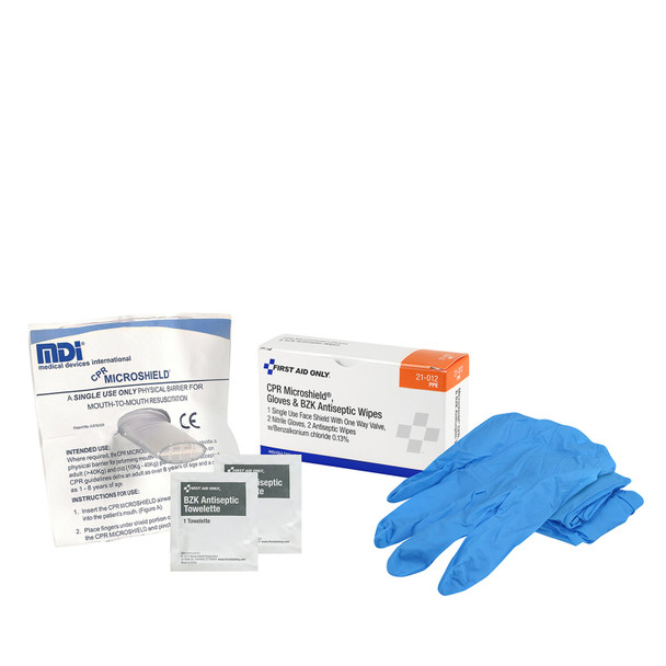 21-012 First Aid Only/Acme United Corporation. CPR Microshield, (1) Gloves, (1) Wipes  (DROP SHIP ONLY - $150 Minimum Order) (ea)