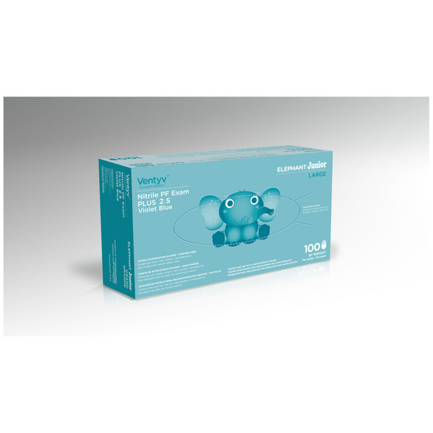 10321110 Ventyv. Glove, Exam, Nitrile, Powder-Free (PF), Textured, Chemotherapy Tested, Violet Blue, Large, 100/bx, 20 bx/cs (Continental US Only) (cs)