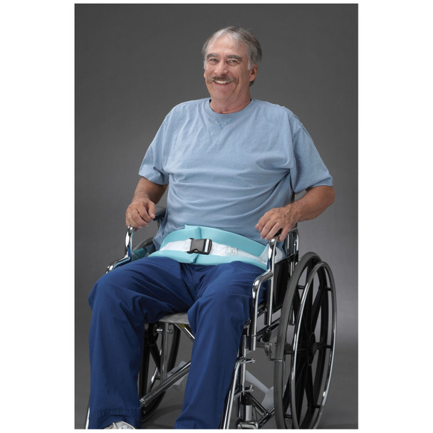 4126Q TIDI Products, LLC. Posey Padded Belt, 13in Length, 4in Width, White/Blue, 2-Piece, Quick Release, Fits waist up to 60in (Continental US + HI Only) (ea)