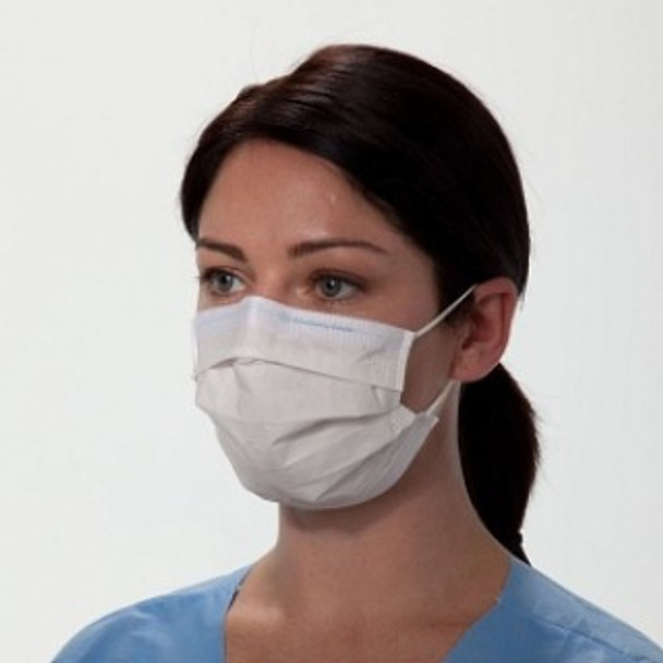 Kimberly-Clark #47090 - MASK, PROCEDURE, PLEATED, EARLOOPS, WHITE, 500 EA/CS, 10 BX/CS ASTM level 1