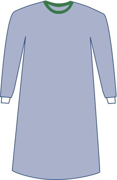 Medline Eclipse Non-Reinforced Surgical Gowns, AAMI Level 2, Sterile, Disposable, Large (43", 109 cm), 30/CS