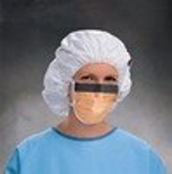 48247 O&M Halyard Fluidshield Fog-Free Surgical Mask with Ties, Wraparound Visor, Orange, 25/pkg, 4 pkg/cs