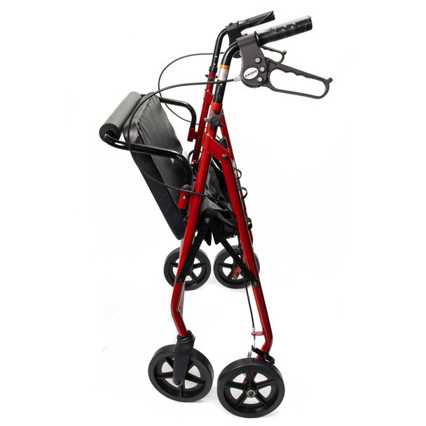4 Wheel Rollator McKesson 34 to 39 Inch Red Folding Steel 34 to 39 Inch 146-10216RD-1 Each/1