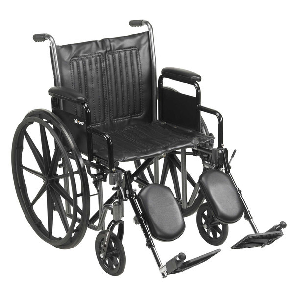 Wheelchair McKesson Padded Removable Composite Black 20 Inch 350 lbs. 146-SSP220DDA-ELR Each/1