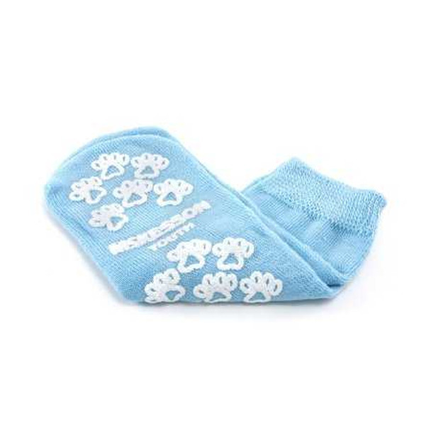 Slipper Socks McKesson Terries Youth Light Blue Above the Ankle 40-3849-001 Pair/1