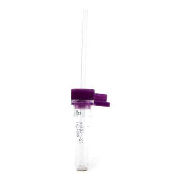 Safe-T-Fill Capillary Blood Collection Tube Whole Blood Tube K2 EDTA Additive 10.8 X 46.6 mm 200 L Purple Pierceable Attached Cap Plastic Tube 077051 Case/500