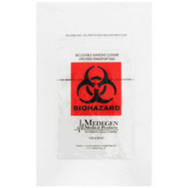 Specimen Transport Bag with Document Pouch McKesson 6 x 9 Inch Adhesive Closure Biohazard Symbol NonSterile 03-3997 Pack of 1