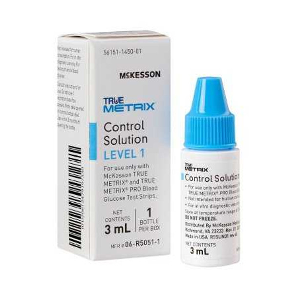 Blood Glucose Control Solution McKesson TRUE METRIX Blood Glucose Testing 3 mL Level 1 06-R5051-1 Each/1