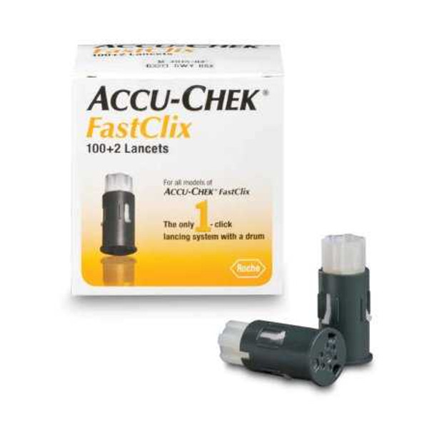 Lancet Accu-Chek FastClix Adjustable Depth Lancet 11 Depth Settings Track System 05360145001 Box/102