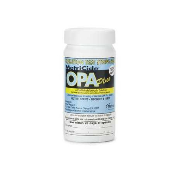 OPA Concentration Indicator MetriCide OPA Plus Pad 100 Test Strips Bottle Single Use 10-602 Bottle of 1