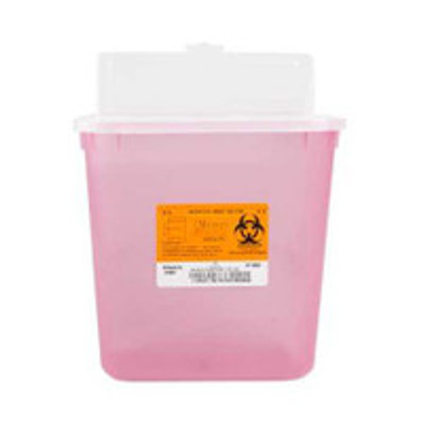 Sharps Container Sharps® Translucent Red Base 9-1/2 H x 10 W x 7 D Inch Horizontal Entry 2 Gallon 8704T Pack of 1