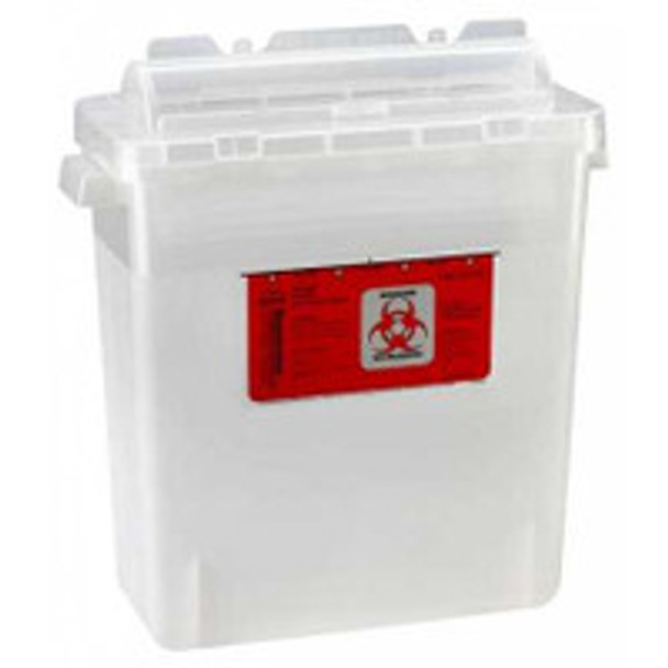 Multi-purpose Sharps Container Bemis Sentinel 1-Piece 15 H x 13-7/8 L x 6-7/8 W Inch 3 Gallon Translucent White Base Horizontal Entry Rotating Cylinder Lid 333020 Pack of 1