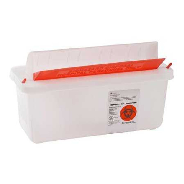 Multi-purpose Sharps Container In-Room 1-Piece 11H X 10.75W X 4.75D Inch 5 Quart Translucent Base Horizontal Entry Lid 85121 Case/20