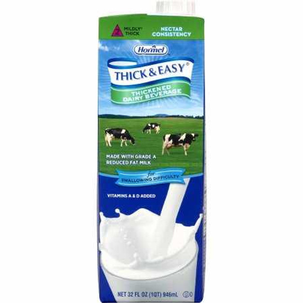 Thickened Beverage Thick & Easy® Dairy 32 oz. Carton Milk Flavor Liquid IDDSI Level 2 Mildly Thick 73625 Case of 8