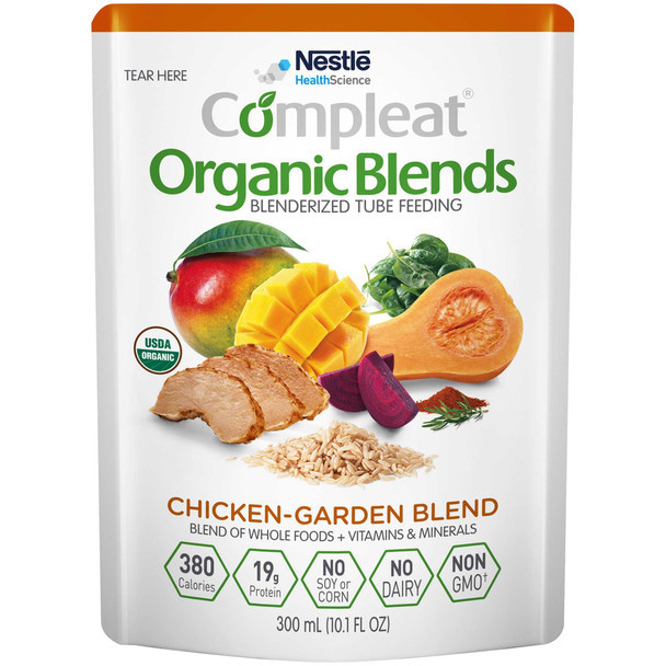 Oral Supplement / Tube Feeding Formula Complete Organic Blends Chicken-Garden Flavor Ready to Use 10.1 oz. Pouch 00043900479934 Each/1