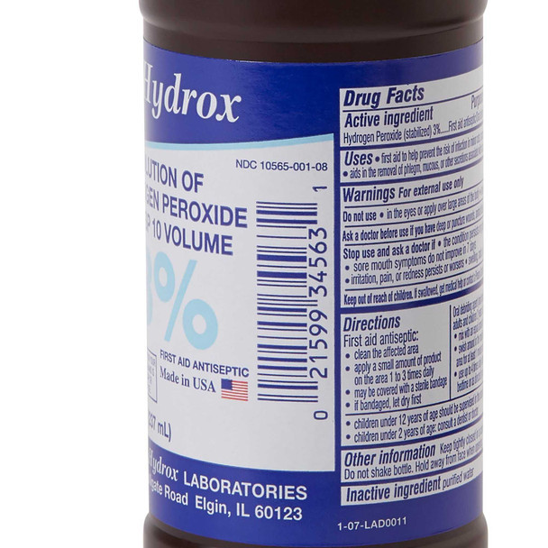 McKesson Hydrogen Peroxide 3% Topical Liquid, 8 oz., Pack 1