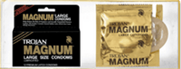 Condom Trojan Magnum Lubricated Large 12 per Box 1936806 Box of 12