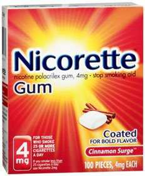 Stop Smoking Aid Nicorette 4 mg Strength Gum 1185263 Box of 100