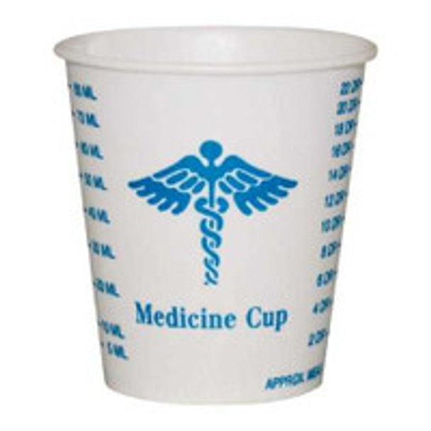 Graduated Medicine Cup Solo® 3 oz. Medical Print Wax Coated Paper Disposable R3-43107 Case of 5000