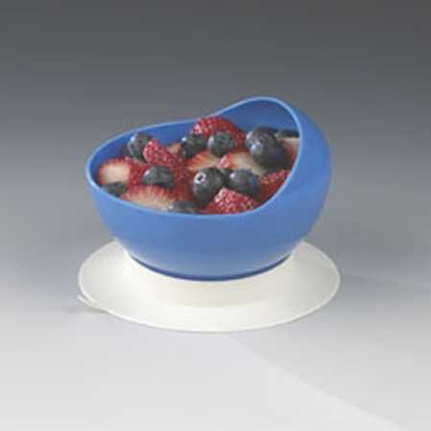 Scoop Bowl with Suction Cup Base Maddak Blue Reusable Plastic 4-1/2 Inch Diameter 745340000 Each/1