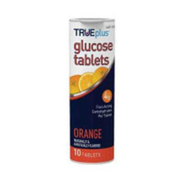 Glucose Supplement TRUEplus 10 per Bottle Chewable Tablet Orange Flavor P1H01RN-10 Case of 72