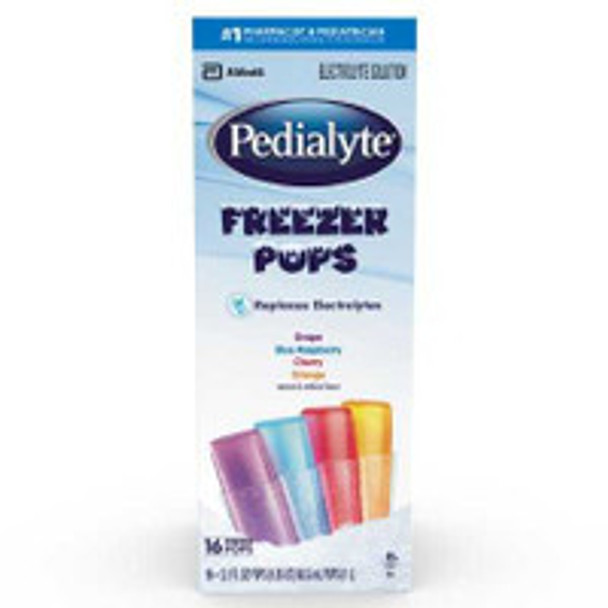 Oral Electrolyte Solution Pedialyte® Freezer Pops Grape / Blue Raspberry / Cherry / Orange Flavor 2.1 oz. Electrolyte 62605 Case of 64