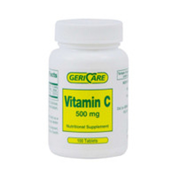 Vitamin C Supplement Geri-Care® Ascorbic Acid 500 mg Strength Tablet 100 per Bottle 841-01-GCP Bottle of 1