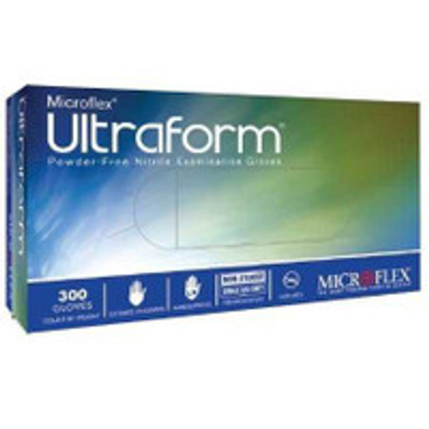 Exam Glove Ultraform® Medium NonSterile Nitrile Standard Cuff Length Textured Fingertips Blue Not Rated UF-524-M Box of 300
