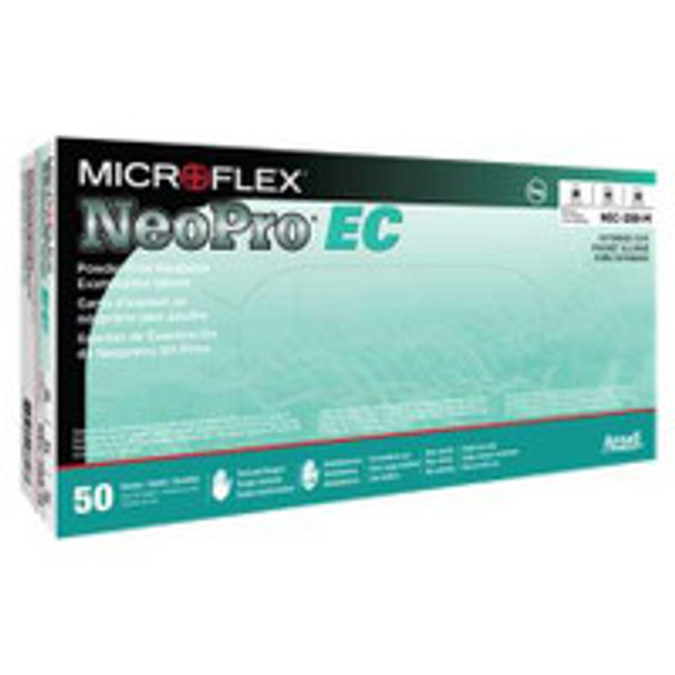 Exam Glove NeoPro® EC Medium NonSterile Polychloroprene Extended Cuff Length Textured Fingertips Green Chemo Tested NEC-288-M Case of 500