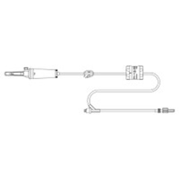 Primary IV Administration Set MedStream Gravity 1 port 20 Drops / mL Drip Rate 15 Micron Filter 85 Inch Tubing Solution Flow Regulator MS950E Box of 50