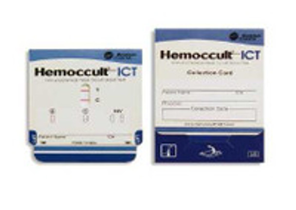 Cancer Screening Patient Sample Collection and Screening Kit Hemoccult® ICT Fecal Occult Blood Test (iFOB or FIT) 100 Cards CLIA Waived 395065A Box of 100