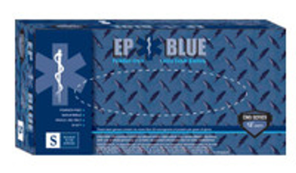 Exam Glove DermAssist® EP Blue Medium NonSterile Latex Extended Cuff Length Fully Textured Blue Chemo Tested 181200 Case of 500