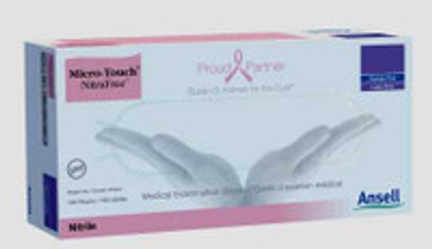 Exam Glove Micro-Touch® NitraFree Small NonSterile Nitrile Standard Cuff Length Textured Fingertips Pink Chemo Tested 6034511 Case of 10