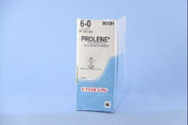 Nonabsorbable Suture with Needle Prolene Polypropylene BV 3/8 Circle Taper Point Needle Size 6 - 0 Monofilament 8610H Box of 36