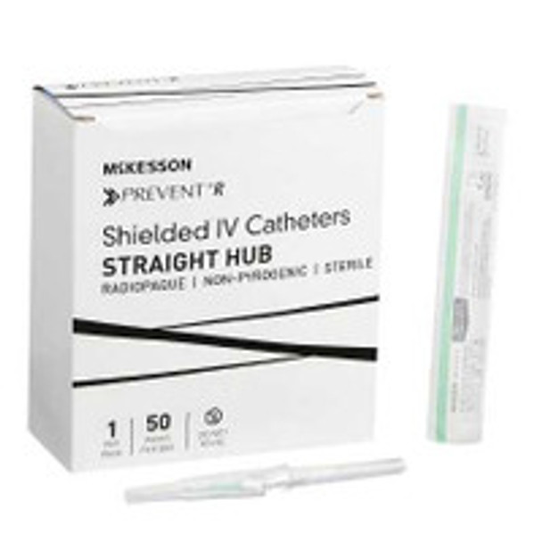 Peripheral IV Catheter McKesson Prevent® R 18 Gauge 1.16 Inch Button Retracting Safety Needle 380244 Case of 200