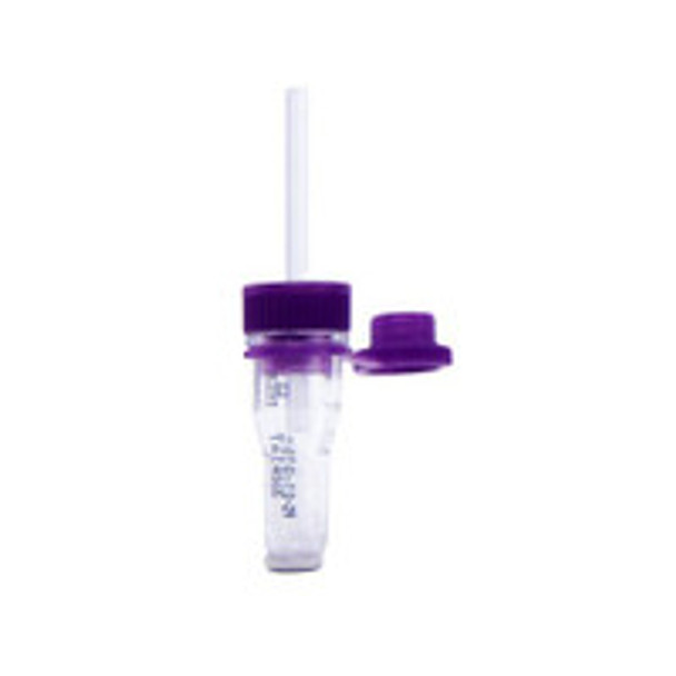 Safe-T-Fill® Capillary Blood Collection Tube K2 EDTA Additive 125 µL Pierceable Attached Cap Plastic Tube 076011 Case of 500