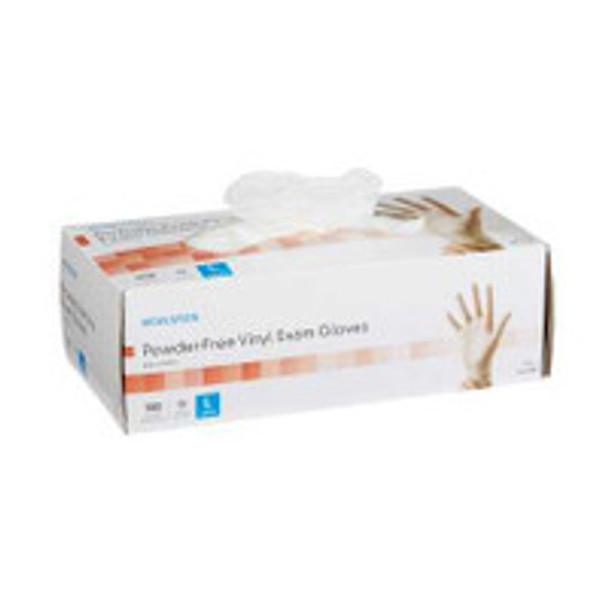 McKesson Exam Glovess, Clear, Vinyl, Large, 9.4", NonSterile, Box of 150