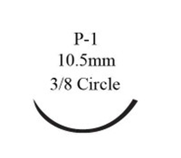 Absorbable Suture with Needle Coated Vicryl Polyglactin 910 P-1 3/8 Circle Precision Reverse Cutting Needle Size 5 - 0 Braided J490G Box of 12